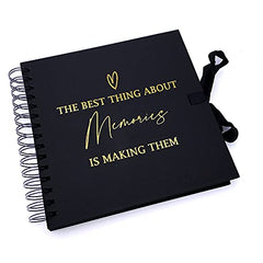 The Best Thing About Memories Black Scrapbook Or Photo Album with Gold Script