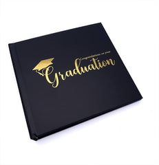 Black Graduation Photo Album With Gold Script