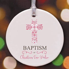 ukgiftstoreonline Personalised Girls Baptism Ceramic Decoration Gift personalised Decoration Gifts ukgiftstoreonline