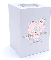 Personalised Baby Shower Heart Design Tea Light Holder