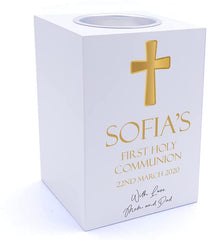 Personalised First Holy Communion Tea Light Holder Gift