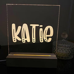 Personalised Any Name Heart Style LED Lamp Gift