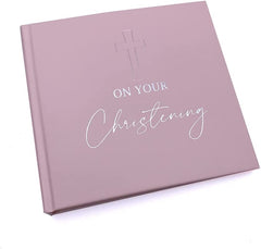 Christening Gift Pink Photo Album With Silver Script