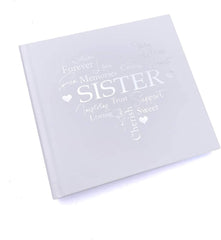 ukgiftstoreonline Sister Themed Photo Album For 50 x 6 by 4 Photos Silver Print