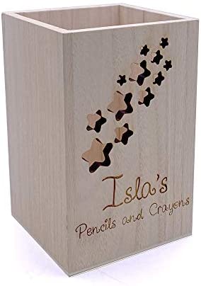Star Themed Pencil Holder Personalised Wooden Pencil Pot Gifts For Kids