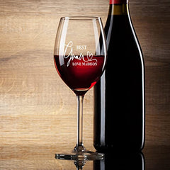 Personalised Best Gran Gift Wine Glass Boxed