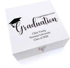 ukgiftstoreonline Personalised Graduation Keepsake Memory Wooden Box Gift