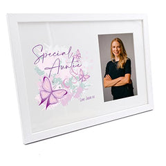 Personalised Special Auntie Pink & Purple Butterfly Gift Photo Frame