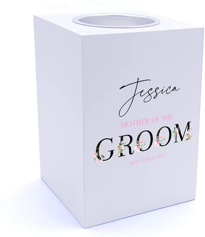 Personalised Mother Of Groom Wedding Tea Light Holder