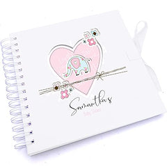 Personalised Baby Shower Heart Design Scrapbook Photo Album