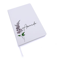 Personalised Birth Flower Birthday notebook Gift