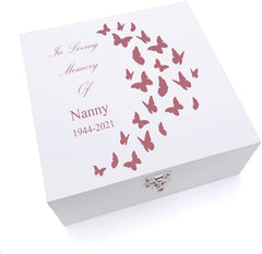 ukgiftstoreonline Personalised Nanny In Loving Memory Butterflies Keepsake Wooden Box