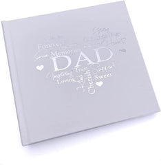 Dad Photo Album Gift for 50 x 6 by 4 Photos Silver Print