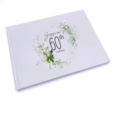 Personalised 60th Birthday Gift Guest Book with Botanical Design