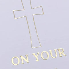 ukgiftstoreonline Baptism Photo Album Keepsake Gold Cross Design Debossed