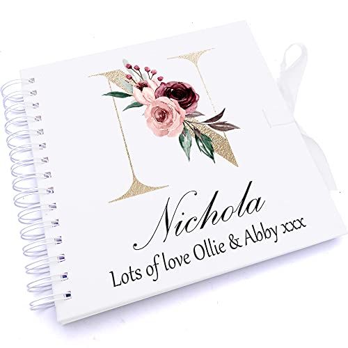 Personalised Gold Letter Monogram Scrapbook Photo Album