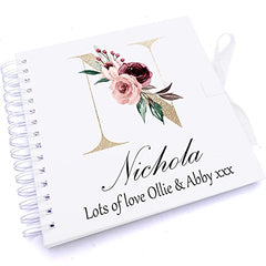 Personalised Gold Letter Monogram Scrapbook Photo Album