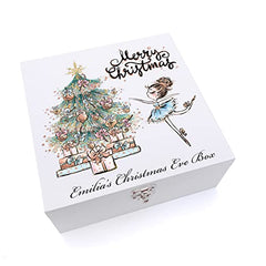 ukgiftstoreonline Personalised Girls Christmas Eve Wooden Box UV-527