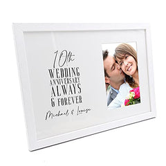 Personalised 10th Wedding Anniversary Photo Frame