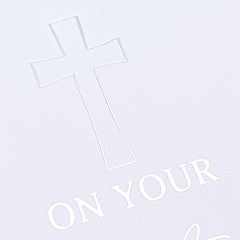 ukgiftstoreonline White Communion Keepsake Memory Box Gift With Silver Debossed Print