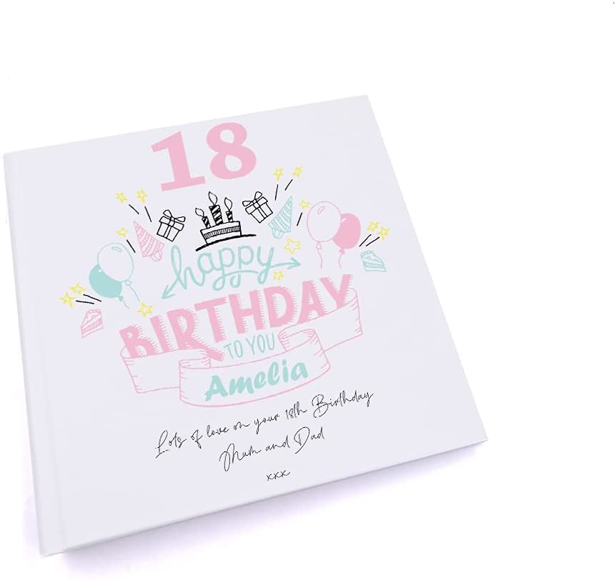 ukgiftstoreonline Personalised Any Age Happy Birthday Photo album Gift For Her 18th, 21st, 30th, 40th, 50th, 60th