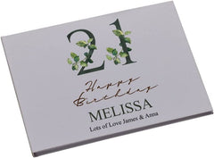 Personalised 21st Birthday Guest Book Printed With Leaf Number Design