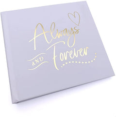 Always and Forever Love Or Wedding White Photo Picture Album Gold Print