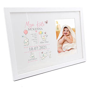 Personalised Baby Girl Elephants Design Photo Frame