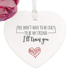 ukgiftstoreonline Crazy Friends porcelain heart gift with ribbon
