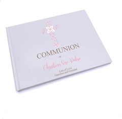 Personalised Communion Ornate Cross Design Guest Book