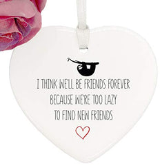 ukgiftstoreonline We'll Be Friends Forever porcelain heart gift with ribbon