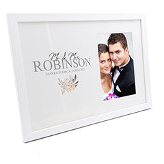 Personalised Mr And Mrs Wedding Photo Frame