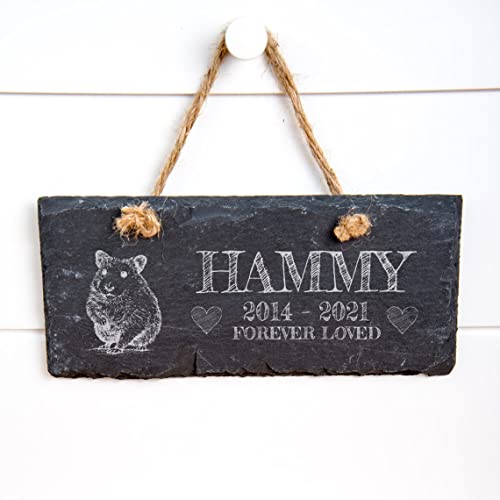 Personalised Hamster Remembrance Memorial Slate Stone Plaque Gift