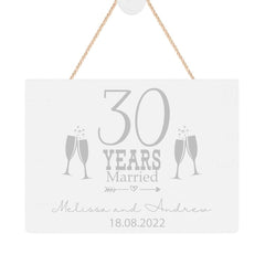 ukgiftstoreonline Personalised 30th Wedding Anniversary Keepsake Plaque Champagne Design