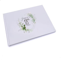 Personalised 18th Birthday Gift Guest Book with Botanical Design