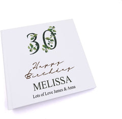 Personalised 30th Birthday Green Leaf Design Gift Photo Album