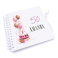 Personalised 50th Birthday Gifts for Her Scrapbook Photo Album