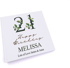 Personalised 21st Birthday Green Leaf Design Gift Photo Album