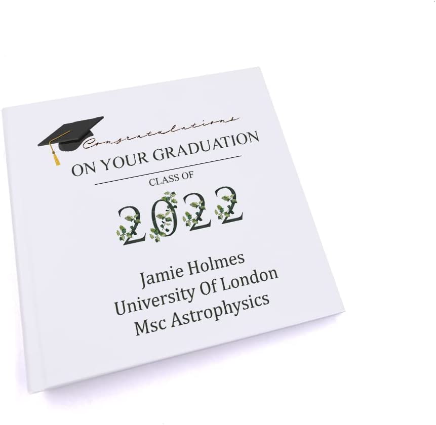 Personalised Graduation Photo Album Keepsake Gift Leaf Number Design