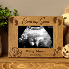 Personalised Pregnancy Announcement Wooden Baby Scan Photo Frame Gift - ukgiftstoreonline