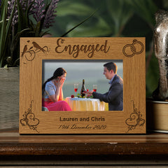 Personalised Engagement Wooden Photo Frame Gift