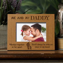 Together Or Far Apart Dad Wooden Photo Frame Gift