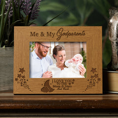 Products Me and My Godparents Wooden Photo Frame Gift - ukgiftstoreonline