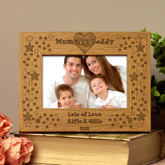 Personalised Mummy & Daddy Photo Frame Star and Heart Design - ukgiftstoreonline