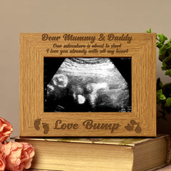 New Baby Pregnancy Scan Photo Frame Mummy And Daddy Wooden Photo Frame Gift - ukgiftstoreonline