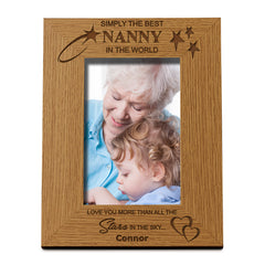 Personalised Simply The Best Nanny Portrait Wooden Photo Frame Gift