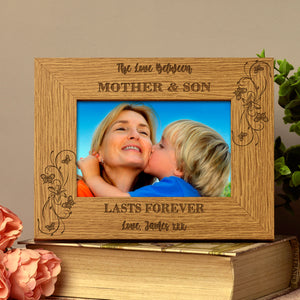 Personalised Mother and Son Love Forever Wooden Photo Frame Gift - ukgiftstoreonline