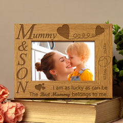 ukgiftstoreonline Mummy and Son Wooden Photo Frame Gift