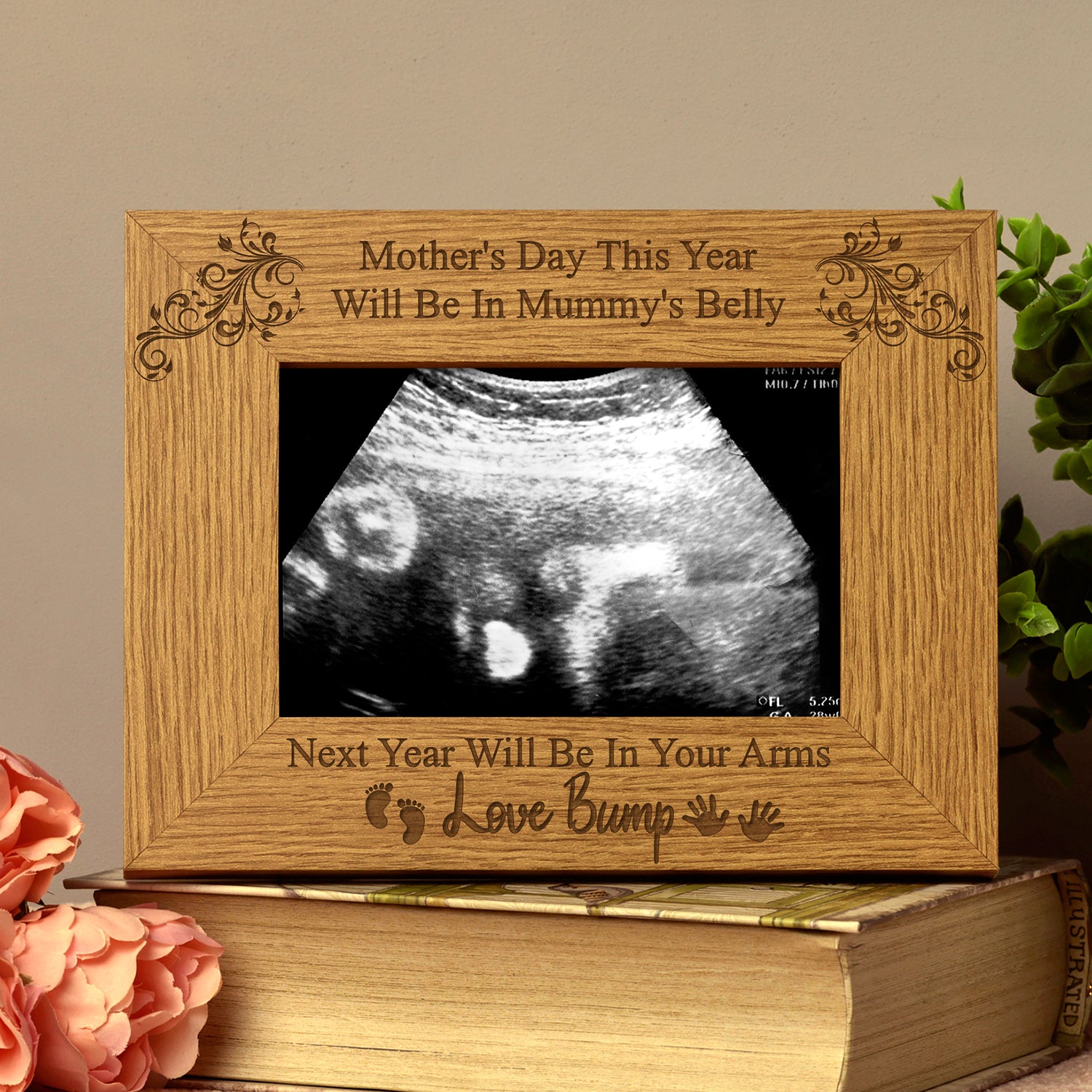For Mum To Be Wooden Baby Scan Photo Frame Mothers Day Gift - ukgiftstoreonline