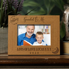 ukgiftstoreonline Personalised Grandad and Me Oak Wood Finish Photo Frame Gift